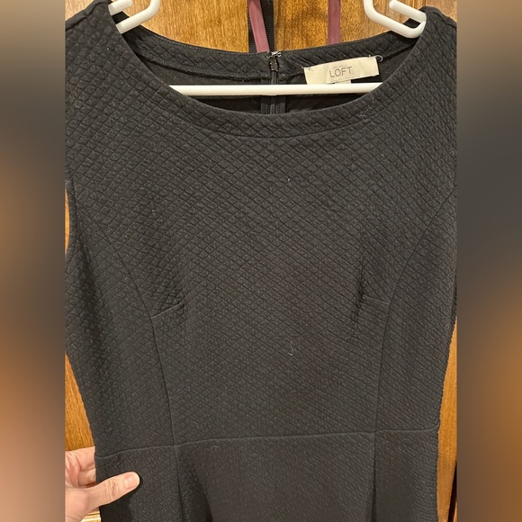 LOFT Black Sleeveless Fit-and-Flare Mini Dress - Picture 6 of 6